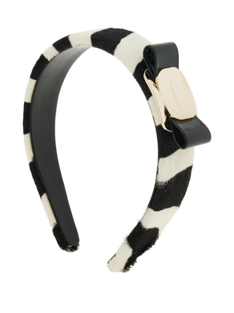 Ferragamo Vara Bow zebra-print headband - Black - zdjęcie produktu nr 1