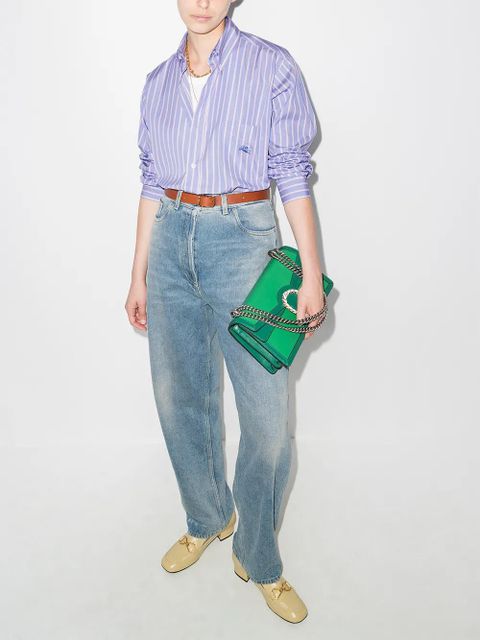 ETRO oversize pinstripe pattern shirt - Blue