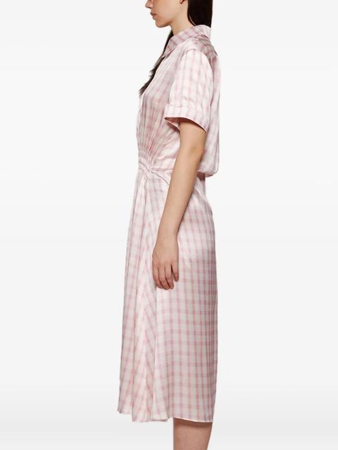 LOEWE smocking detail shirt dress - White