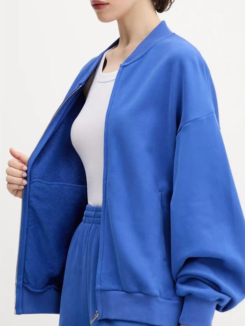 Pangaia kurtka Midweight Bomber Jacket kolor niebieski przejściowa 10002360