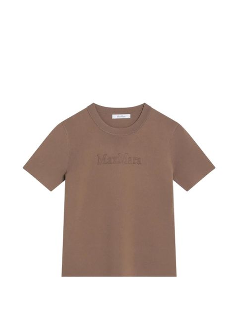 Max Mara logo-embroidered T-shirt - Brown - zdjęcie produktu nr 1