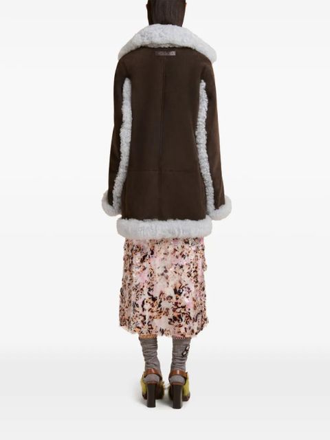 Marni logo-patch pocket leather jacket - Brown