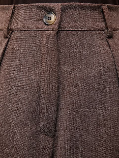 Answear.LAB spodnie damskie kolor brązowy proste high waist