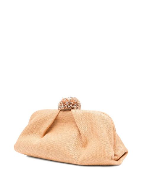 Aquazzura Movida crystal-embellished clutch - Neutrals