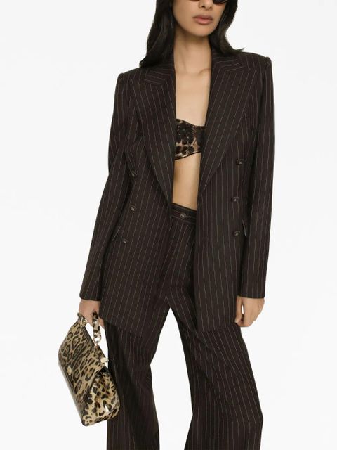 Dolce & Gabbana double-breasted striped blazer - Brown