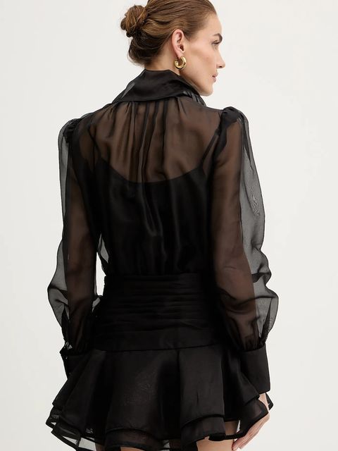 Retrofete sukienka jedwabna Celandine kolor czarny mini rozkloszowana R-FW25-11858-17