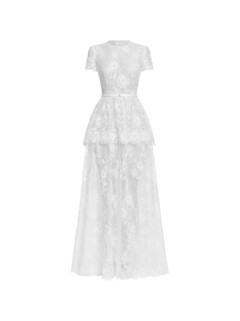 Self-Portrait lace tiered maxi dress - White - zdjęcie produktu nr 1