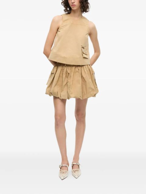 GANNI sleeveless cotton top - Neutrals