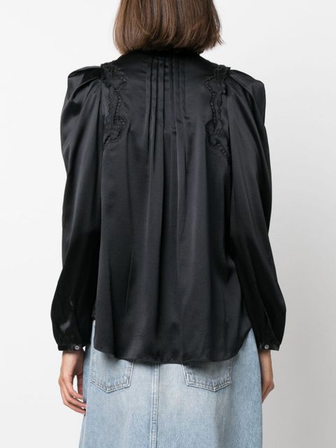 ISABEL MARANT Joanea pleated blouse - Black - zdjęcie produktu nr 2