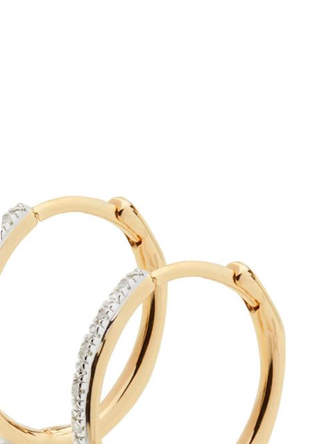 Monica Vinader 18kt gold vermeil Riva Wave hoop diamond earrings