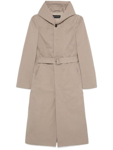 Balenciaga hooded trench coat - Brown