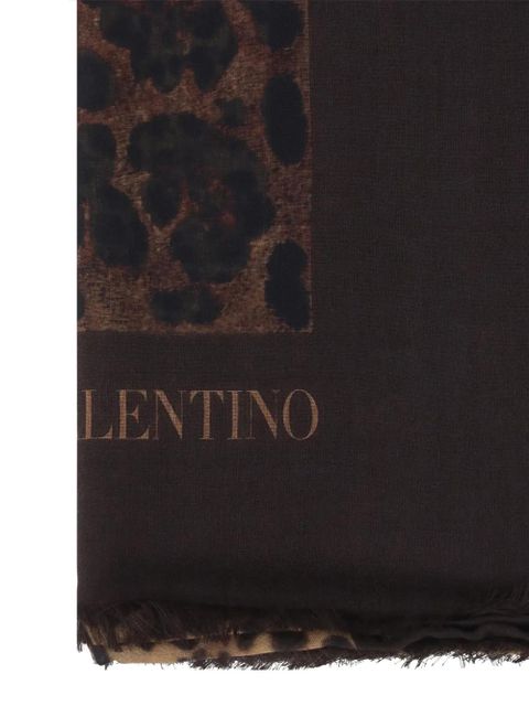 Valentino Garavani leopard-print scarf - Brown