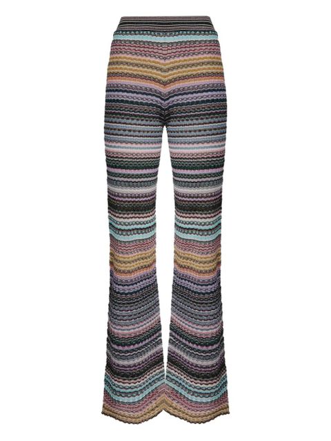 Missoni striped-pattern knit trousers - Blue - zdjęcie produktu nr 1