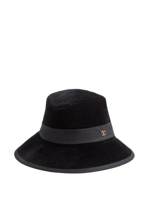 Valentino Garavani VLogo Signature velvet hat - Black - zdjęcie produktu nr 1