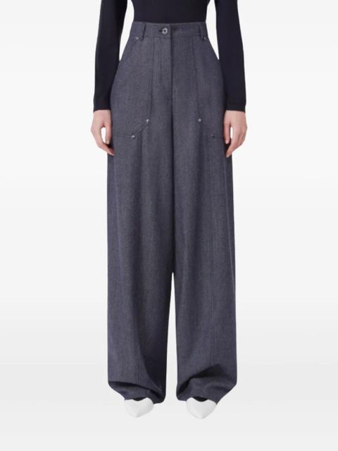 Max Mara high-waisted patch-pocket trousers - Blue - zdjęcie produktu nr 2