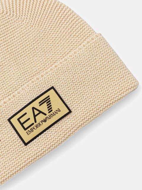 EA7 Emporio Armani czapka z dodatkiem wełny kolor beżowy AF18021.7X000247