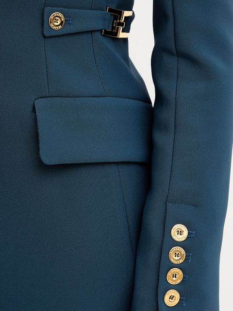 Elisabetta Franchi marynarka kolor granatowy jednorzędowa gładka GI17556E2