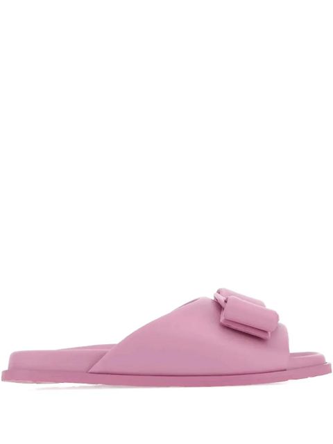 Ferragamo bow-detail leather flat sandals - Pink - zdjęcie produktu nr 1