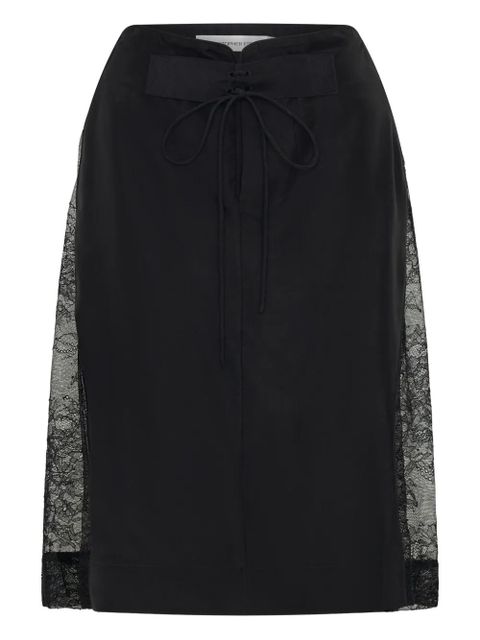 Christopher Esber lace-insert drawstring skirt - Black - zdjęcie produktu nr 1