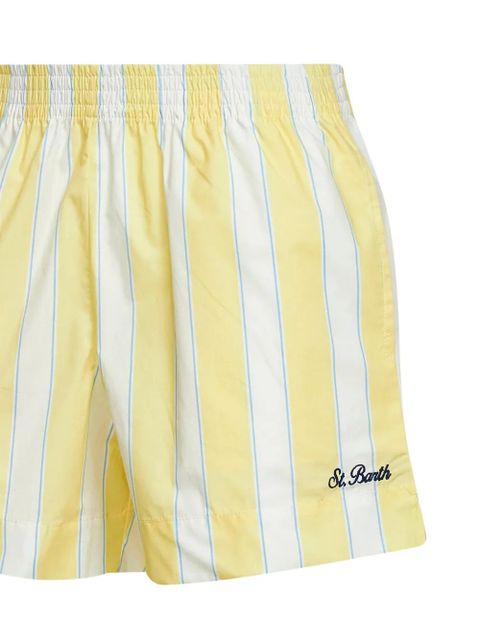 MC2 Saint Barth striped embroidered shorts - Yellow