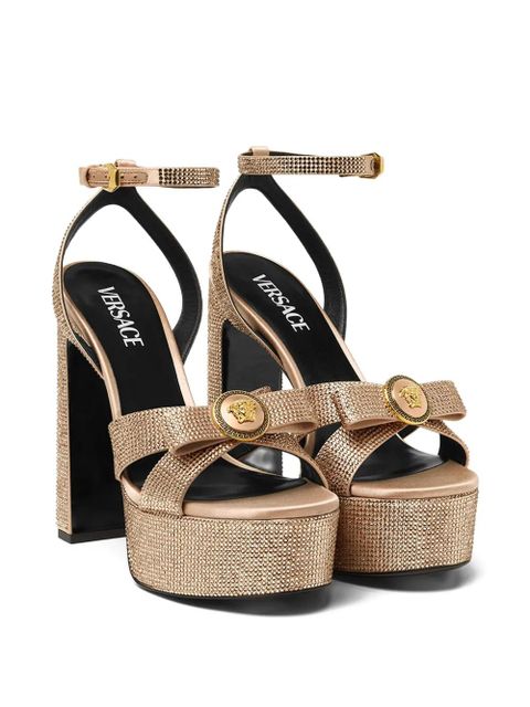 Versace 140mm crystal-embellished platform sandals - Brown - zdjęcie produktu nr 2