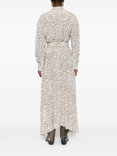 ISABEL MARANT all-over printed silk dress - Neutrals