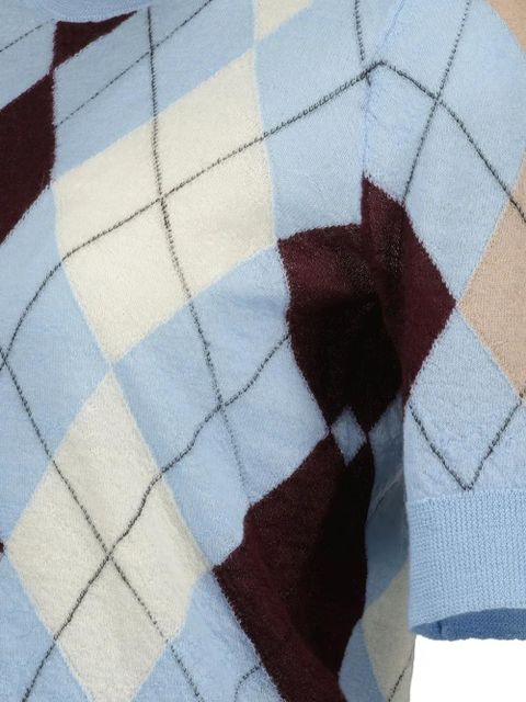 KHAITE Anders argyle sweater - Blue