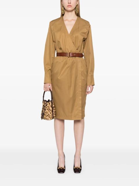 Saint Laurent belted dress - Brown