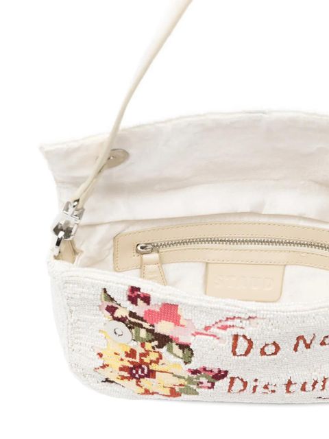 STAUD Timmy floral beaded shoulder bag - White