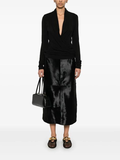 TOTEME overlapped jersey blouse - Black - zdjęcie produktu nr 2