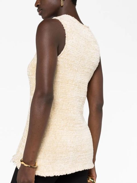 Jil Sander frayed knitted top - Neutrals