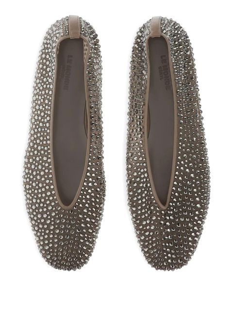 Le Monde Beryl crystal-embellished ballet flats - Neutrals