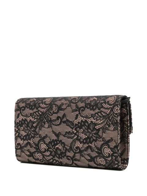 Jimmy Choo Emmie lace chain clutch bag - Black