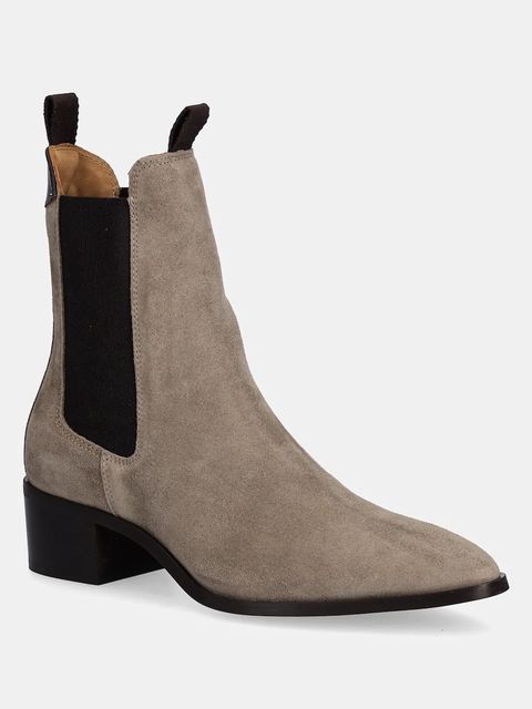 Gant sztyblety zamszowe St Broomly damskie kolor beżowy na płaskim obcasie 31553093 - zdjęcie produktu nr 1