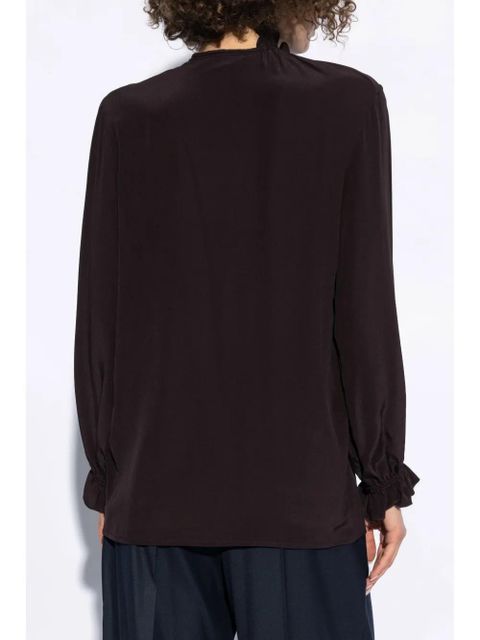Victoria Beckham draped silk blouse - Brown