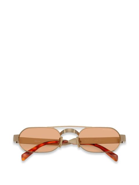 Miu Miu Eyewear oval-frame double-bridge sunglasses - Gold