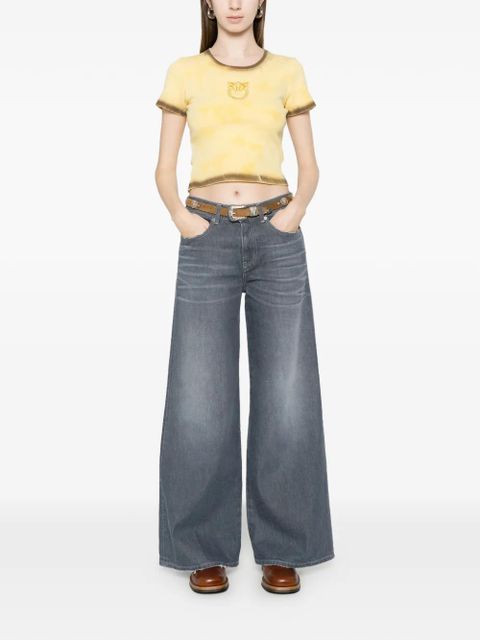 PINKO logo-embroidered T-shirt - Yellow - zdjęcie produktu nr 2