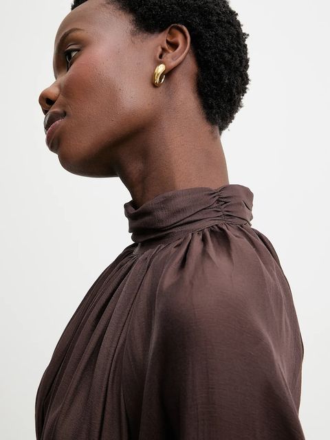 Answear.LAB sukienka kolor brązowy mini rozkloszowana