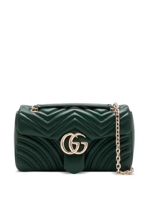 Gucci medium GG Marmont chevron shoulder bag - Green - zdjęcie produktu nr 1