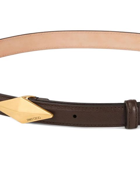 Jimmy Choo diamond-clasp leather belt - Brown