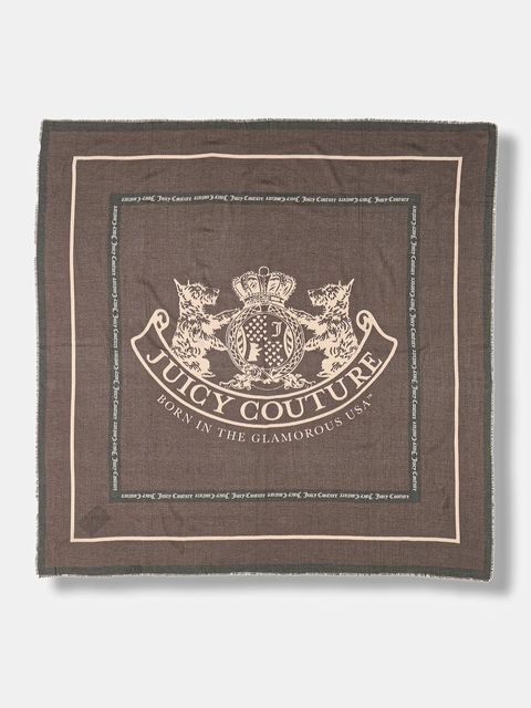 Juicy Couture chusta Pashmina damska kolor brązowy wzorzysta AIJFO8612WPO