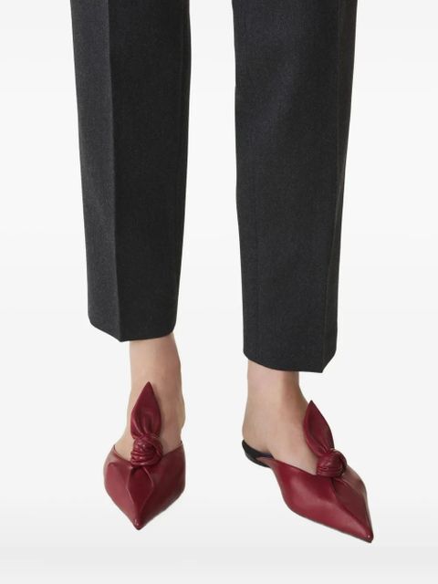 Lanvin knotted pointed-toe mules - Red