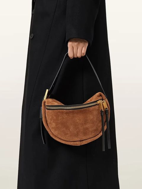 AllSaints torebka zamszowa