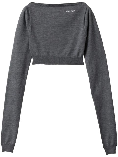 Miu Miu boat-neck top - Grey - zdjęcie produktu nr 1