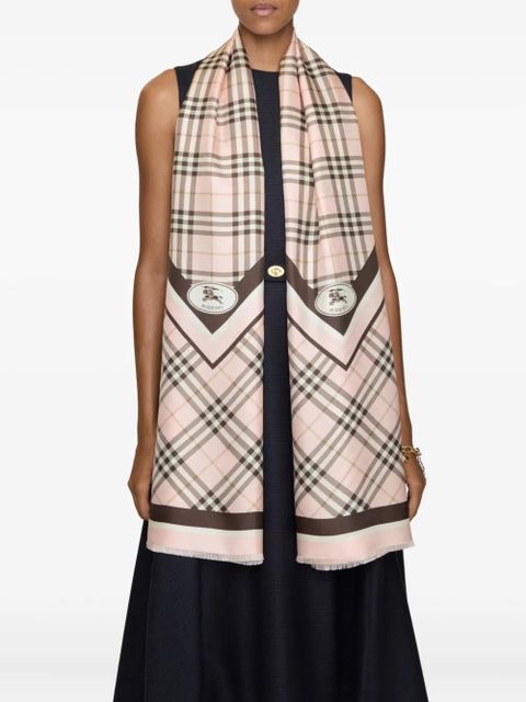 Burberry Check-pattern silk scarf - Pink - zdjęcie produktu nr 2