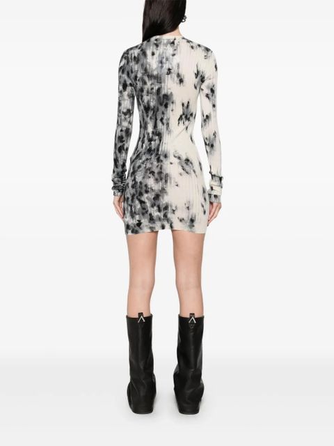 The Attico abstract-print mini dress - White