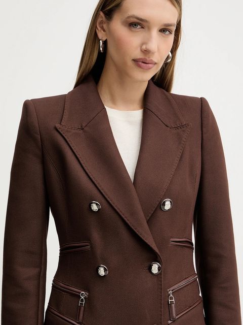 Elisabetta Franchi płaszcz kolor brązowy CP01056E2