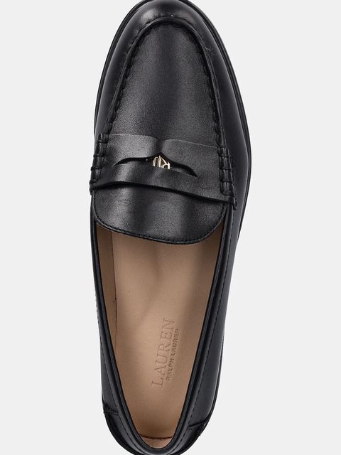 Lauren Ralph Lauren mokasyny skórzane Marli damskie kolor czarny na platformie 802967752001