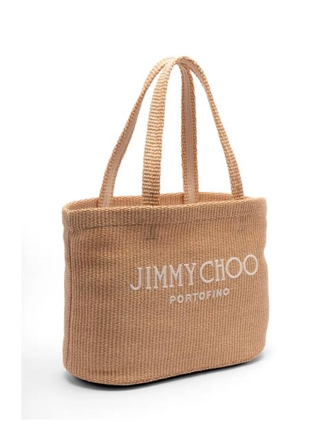 Jimmy Choo logo-lettering beach bag - Neutrals