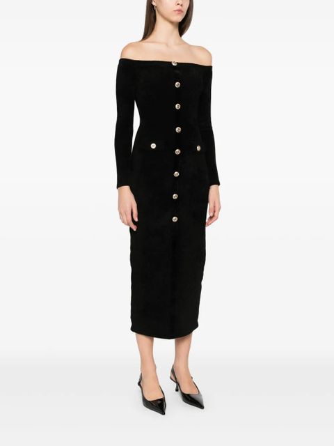 Self-Portrait chenille knit maxi dress - Black